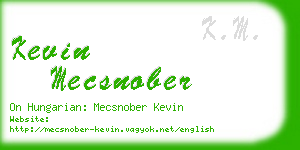 kevin mecsnober business card